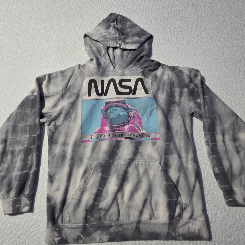 NASA Gray Tie-Dye Hoodie